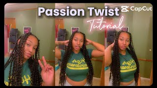 Passion Twist Tutorial Medium Size Rubberband Method Curly Ends [upl. by Heppman]