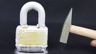 Science Experiment LIQUID NITROGEN vs LOCK [upl. by Seroled]