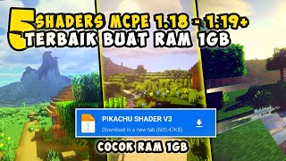 5 SHADERS MCPE TERBAIK REALISTIC SUPPORT RAM 1GB NO LAG LANGKA 🤩 118  119 [upl. by Velasco37]