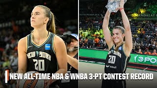 Sabrina Ionescu breaks ALLTIME 3Point Contest record for WNBA amp NBA 🤯  WNBA on ESPN [upl. by Hakeem]