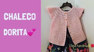 CHALECO para niñas tutorial paso a paso crochet [upl. by Bobinette]