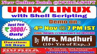 UNIXLINUX with Shell Scripting Online Training  DURGASOFT [upl. by Cherilyn847]