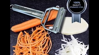 Firstchefpro Ultra Sharp Dual Julienne Peeler amp Vegetable Peeler [upl. by Phia]