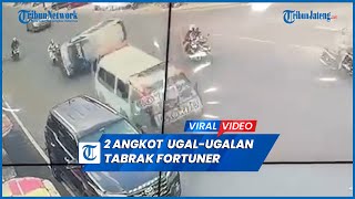 Detikdetik Kecelakaan 2 Angkot Ugal ugalan Tabrak Fortuner Parkir [upl. by Yetsirhc]