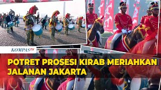 FULL Marching Band hingga Pasukan Berkuda Meriahkan Kirab Bendera Merah Putih dan Teks Proklamasi [upl. by Lyrad682]