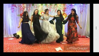 Best dance performance by bride amp friends  engagement diaries  Bollywood songs [upl. by Ailecra]