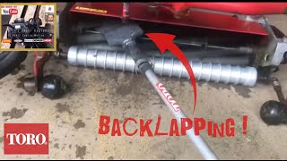 TORO Greensmaster 3250D How to Backlap Cylinder units greenkeeper mechanic howto [upl. by Alimhaj]