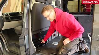 Kiravans  Operation amp Maintenance of VW T5 T6 Double Seat Swivel [upl. by Maidy]