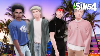 👨Creating 4 Unique Male Sims in The Sims 4  CC Links Included  CAS Challenge [upl. by Dupin]