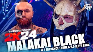 WWE 2K24 Malakai Black  Aleister Black Entrance w Theme amp Custom GFX Pack  New WWE 2K24 PC Mods [upl. by Maximilian783]