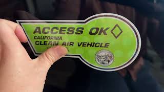 How to Install CA Carpool Clean Air Stickers on Your Electric Vehicle [upl. by Shimkus]