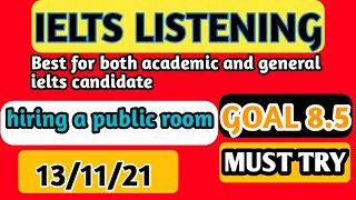 hiring a public room ielts listening practice test with answer script [upl. by Gae635]