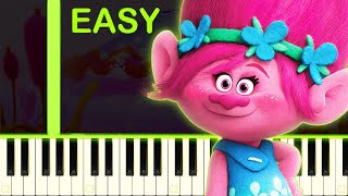 CANT STOP THE FEELING TROLLS  EASY Piano Tutorial [upl. by Debbi]