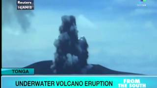 Volcanic eruption in Tonga creating new island [upl. by Foy]