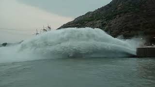 Massive dam Spillways Opening  Amazing Spillways Operation today  World biggest dam Construction [upl. by Eixor696]