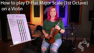 How to Play DFlat Major Scale 1st Octave on a Violin [upl. by Argile]