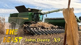 CANADIAN FARMER  the BEAST  BIGGEST COMBINE  John Deere X9 at Corner View Farms corn harvest [upl. by Sausa471]