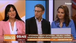 Otvorena vrata katastra i RGZ Indeks cena stanova na TV Hepi  Darko Vučetić i Ivana Štrbac [upl. by Hilel981]