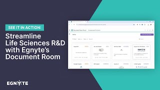 Streamline Life Sciences RampD with Egnyte’s Document Room [upl. by Norford]