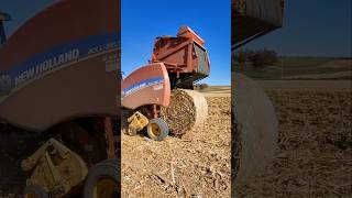 Making round bales with my NewHollandNA newholland agriculture farming farm farmer bale [upl. by Adnawad]