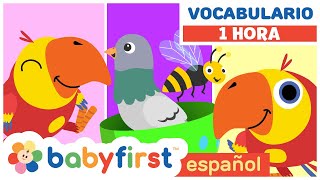 Nuevas Palabras  Vocabulario para Niños  Huevos Surpresas con Larry  1 Hora  BabyFirst Español [upl. by Abelard]