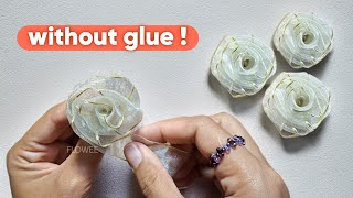 Whole Ribbon Rose  Ribbon Flowers  How to make an easy ribbon rose [upl. by Sutniuq]