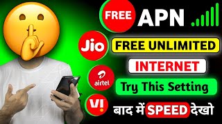 New Trick free internet jioairtelvibsnl  free internet vpn 2024  apn free internet 2024 [upl. by Ekim]