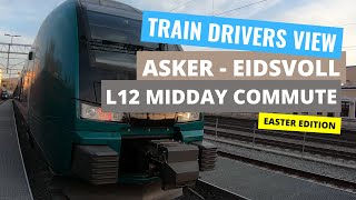 4K CABVIEW in 200kmh L12 Service from Asker to Eidsvoll [upl. by Ehtylb]