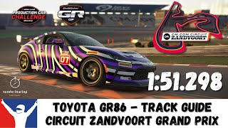 iRacing Toyota GR86  Zandvoort Grand Prix  151298  Track Guide  Using Fixed Setup [upl. by Nylirej]