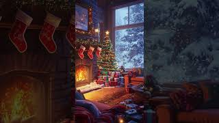 Cozy Christmas Fireplace – Relaxing Holiday Ambience for Stress Relief with Snowy Winter Scene [upl. by Imit]