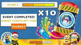 Market Tickets 17K  X10 Prize Pods Opening  Minion Rush Despicable Me gameplay walkthrough [upl. by Imiaj]