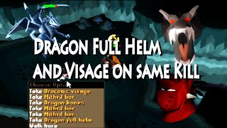 Dragon Full Helm AND Visage on same kill Oldschool Runescape [upl. by Navada]