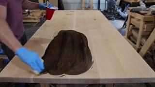 How I apply Rubio Monocoat Oil Plus 2C Black to a QS white oak table [upl. by Dahs]