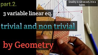 meaning of trivial and non trivial solution in 3 variable linear homogeneous equation [upl. by Yrehcaz]