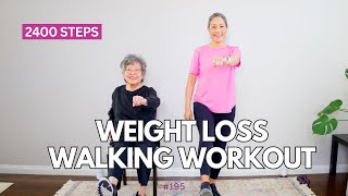 20 Minute Weight Loss Walking Workout  HIIT for Seniors [upl. by Johnsson535]