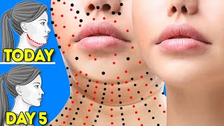 DOUBLE CHIN FAT amp FACE LIFT  5DAY FACE WORKOUT CHALLENGE [upl. by Enialehs]