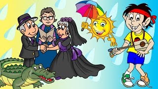 JUQUINHA LINGUINHA  SOL COM CHUVA CASAMENTO DA VIÚVA  Desenho para Crianças [upl. by Leor]