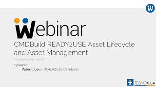 Webinar CMDBuild READY2USE Asset Lifecycle amp Asset Management [upl. by Eldwun]