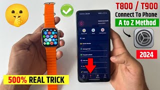 📲 T800 Ultra Smart Watch Connect To Phone  How To Connect Ultra Smart Watch To Phone  T900 Ultra [upl. by Adnohsad]