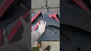 Fixing cracked fairing by fiberglass patch Suzuki GSXR 750 repair Video 25 [upl. by Sylera]