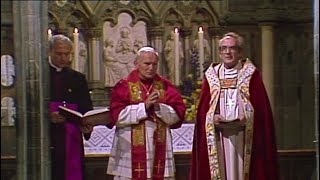 Pope John Paul II holds mass at Nidarosdomen cathedral Trondheim Norway 1989 [upl. by Skipp]