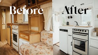 20 year old caravan renovation for only £400 Getting ready to move in amp start clearing our land [upl. by Arraeic731]