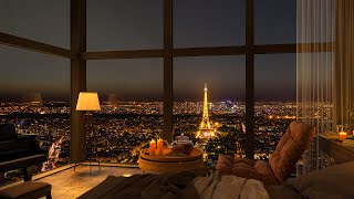 4K Cozy Bedroom in Paris with Relaxing Piano Jazz Music for Sleeping Studying [upl. by Sorazal]