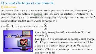 circuit en régime continu  I1 définition du courant électrique [upl. by Willem]