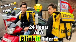 Blinkhit Earning🤑 Working 24 Hours As A Food Delivery Rider😱 [upl. by Ramak305]