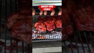 Slow Smoked Pork Steaks bbq backyardbbq porksteakrecipe [upl. by Suoicerp183]