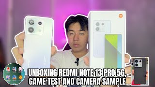 REDMI NOTE 13 PRO 5G UNBOXING AND REVIEW  GAME TEST AND CAMERA SAMPLE  200mp main camera [upl. by Laerol219]