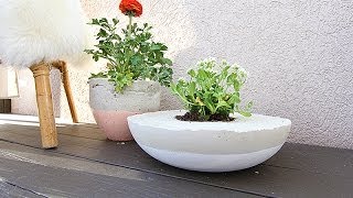 DIY Painted Cement Planters  withHEART [upl. by Ahsienauq]