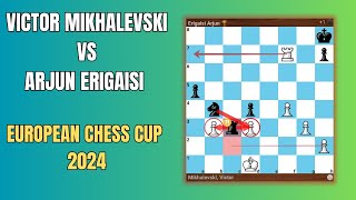 Masterful Defense and Counterattack Erigaisi vs Mikhalevski  European chess cup 2024 chess [upl. by Naniac]