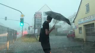 Hagel mit Orkan bei Kassel  Superzellen verursachen Zerstörungen [upl. by Erde]